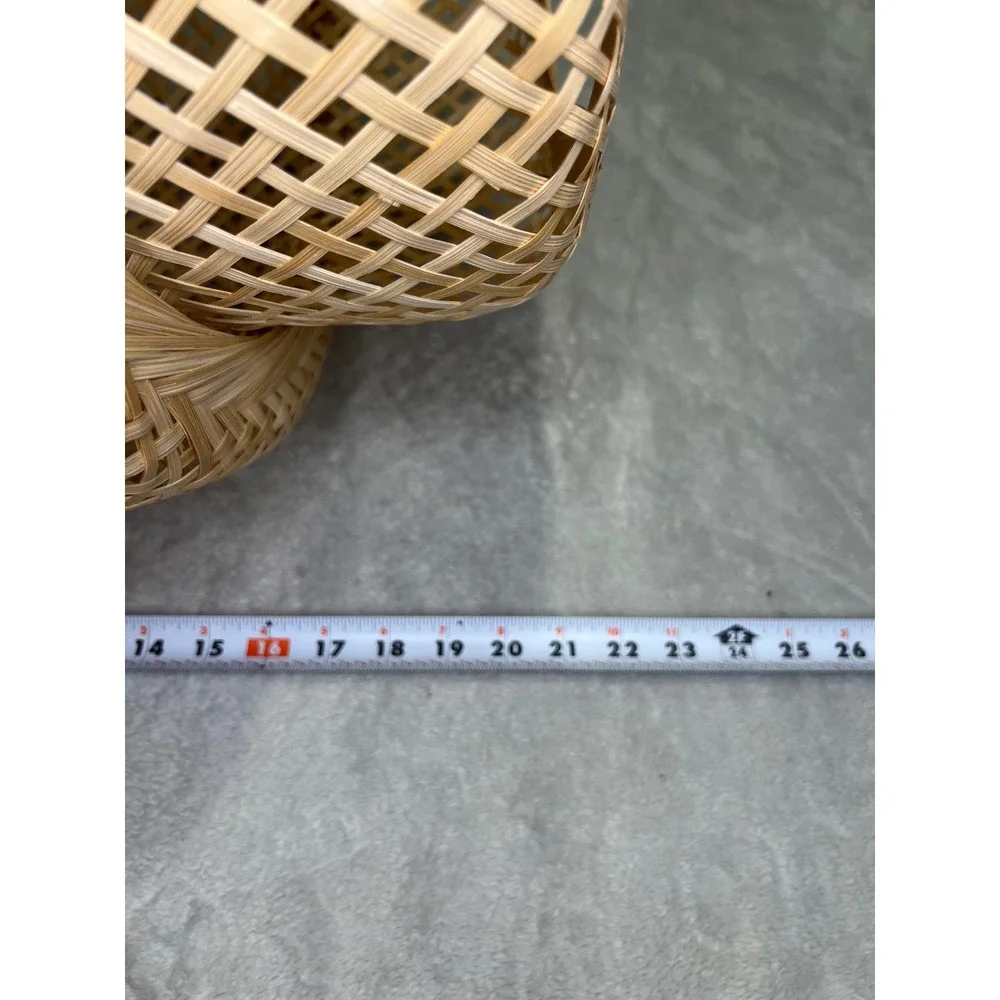 IKEA Sinnerlig Pendant Lamp Bamboo Woven Lattice Ilse Crawford Natural Large
